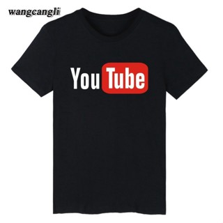 เสื้อยืดแขนสั้นYoutube Logo ผู้ชายเสื้อยืดผู้ชายกับ You Tube เสื้อยืดสั้นS-5XL