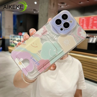 เคสโทรศัพท์มือถือแบบนิ่ม ใส ลายหน้ายิ้ม พร้อมช่องใส่บัตร สําหรับ Xiaomi Poco C50 C40 C31 M5 M4 Pro 4G 5G M3 Pro M2 M5S X5 X3 Pro X4 GT NFC F4 5G F3 C3