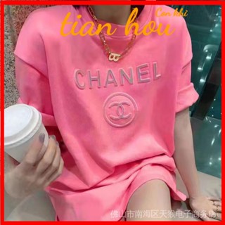 พร้อมส่ง เสื้อยืดแขนสั้น ผ้าฝ้ายแกะสลัก ทรงหลวม ความยาวปานกลาง สีแคนดี้ แฟชั่นฤดูร้อน และฤดูใบไม้ร่วง สําหรับผู้หญิง 2022