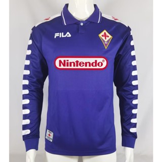 เสื้อกีฬาแขนสั้น ลายทีมชาติฟุตบอล Fiorentina 98 99 Fiorentina ชุดเหย้า สไตล์เรโทร ไซซ์ S-XXL