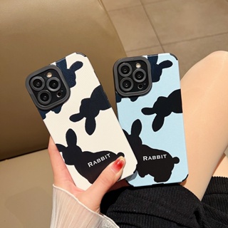 เคสโทรศัพท์มือถือแบบนิ่ม กันกระแทก กันรอยกล้อง ลายกระต่ายน่ารัก หรูหรา สําหรับ IPhone 12 Pro Max X XR XS Max SE IPhone 7 Plus 8 Plus 11 Pro Max 13 Pro Max 14 Pro Max