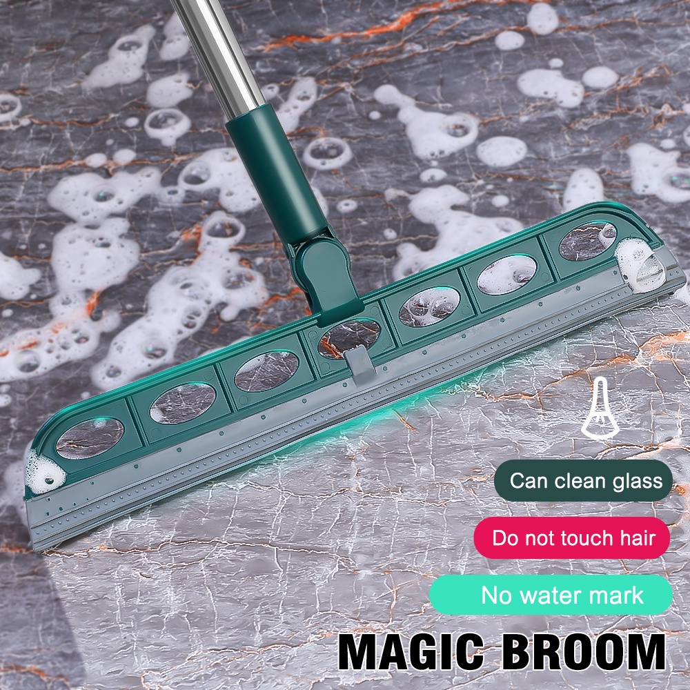 Brooms 47 บาท 180° ไม้กวาดซิลิโคน หมุนได้ / แปรงกวาดพับได้ / ไม้กวาดทําความสะอาดพื้นในครัวเรือน ที่ปัดน้ําฝน ไม้กวาดทําความสะอาดฝุ่น สําหรับสัตว์เลี้ยง Home & Living