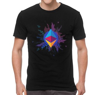 เสื้อยืดแขนสั้นเสื้อยืดแขนสั้น ผ้าฝ้าย 100% พิมพ์ลาย Ethereum 2.0 สําหรับผู้ชายS-5XL