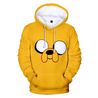 Y2k เสื้อกันหนาวแขนยาว มีฮู้ด ลายสุนัข Adventure Time Finn And Jake The Dog Face 3D สําหรับผู้ชาย และผู้หญิง