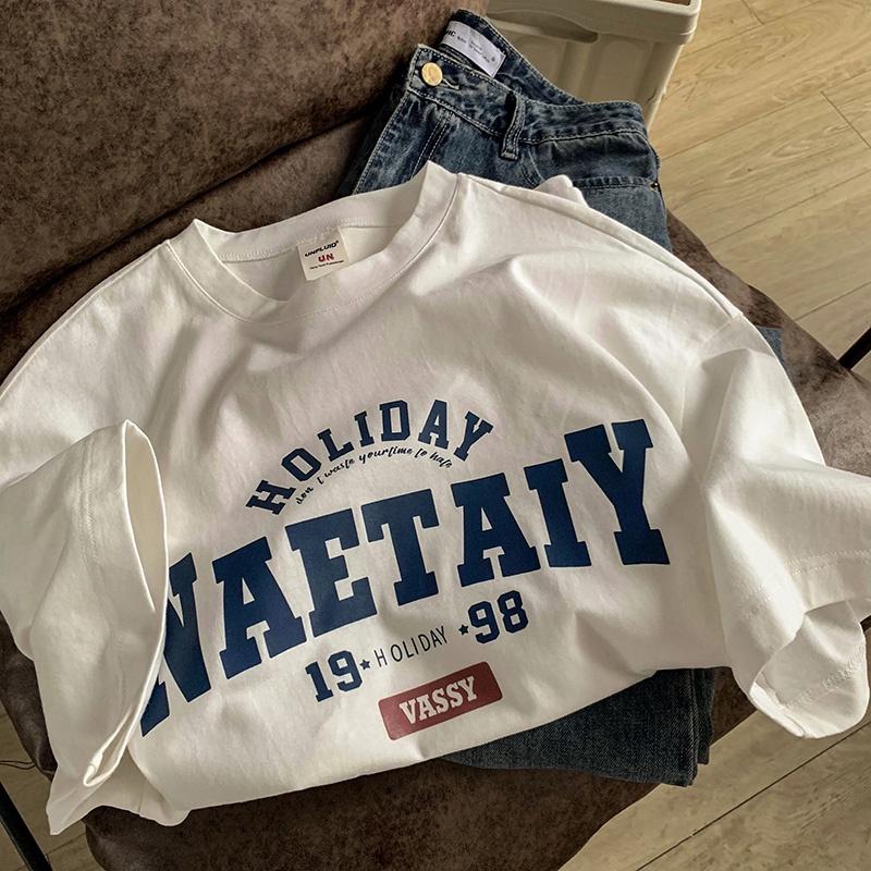 ครึ่งแขนผู้ชายฤดูร้อน Retro เสื้อผ้า Street Wear Top หลวมอินเทรนด์ 300g High Street เสื้อยืดผู้ชายอินเทรนด์