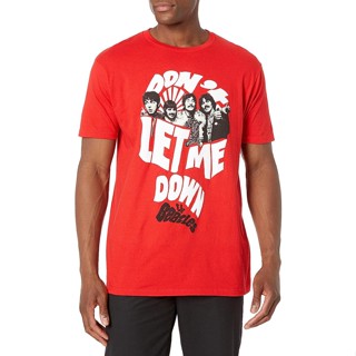 เสื้อยืดแขนสั้นThe Beatles Mens Dont let Me Down singles Collection TEES-5XL