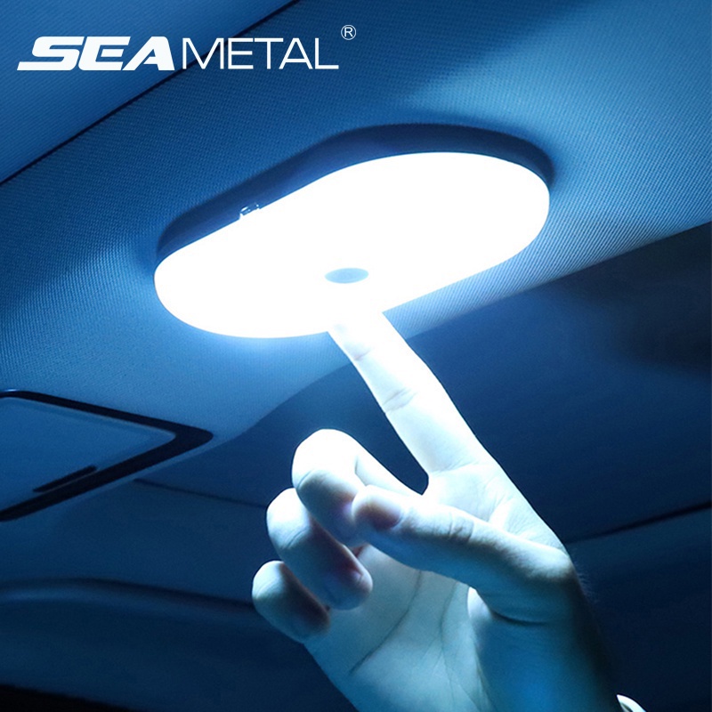 SEAMETAL ไฟอ่านหนังสือ LED 3 สี สว่างมาก รถยนต์ ไฟภายในเพดาน ไฟเพดานแบบชาร์จไฟ USB