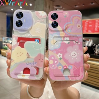 เคสโทรศัพท์มือถือนิ่ม แบบใส ลายดอกไม้หน้ายิ้ม หลากสี สําหรับ Realme C53 C55 C31 C30 C33 C30S C21 C20A C20 C11 C15 C12 C25 C21Y C25Y