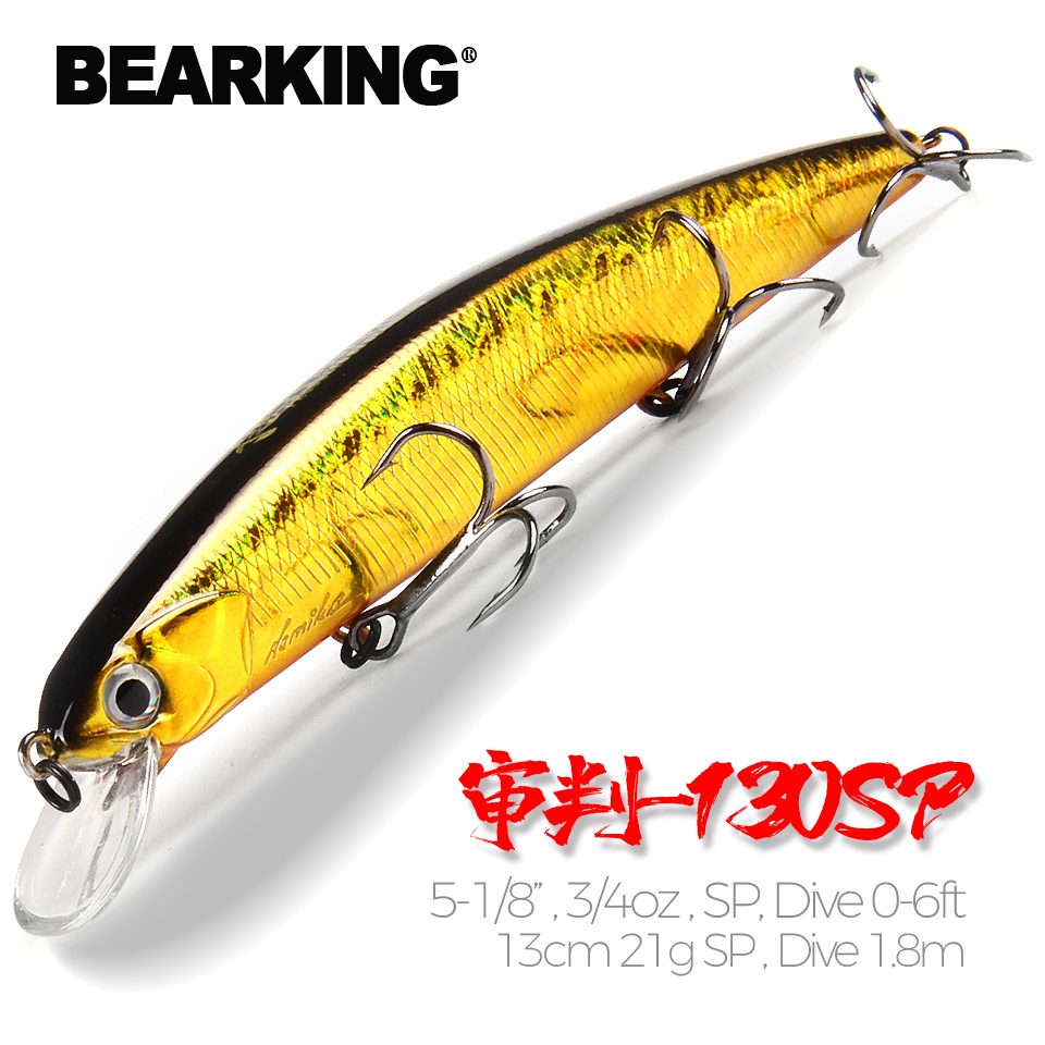 BEARKING 13 ซม.21g SP Depth1.8m Top Fishing Lures Wobbler Hard เหยื่อคุณภาพ Professional Minnow สําหรับตกปลา Tackle