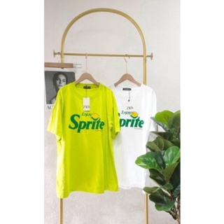 เสื้อยืดคอกลม เสื้อไม่ต้องรีด tshirt เสื้อยืด Cotton100% ลายสุดเท่ สีสุดจี้ดด Sprite