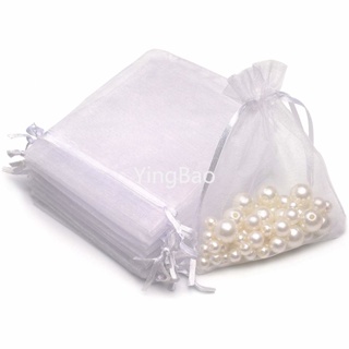 10/20/50pcs 10*12cm Drawstring Jewelry Bag Pouch Organza Jewelry Packaging Bags Wedding Party Decoration Drawable Storage Bags Gift Pouches