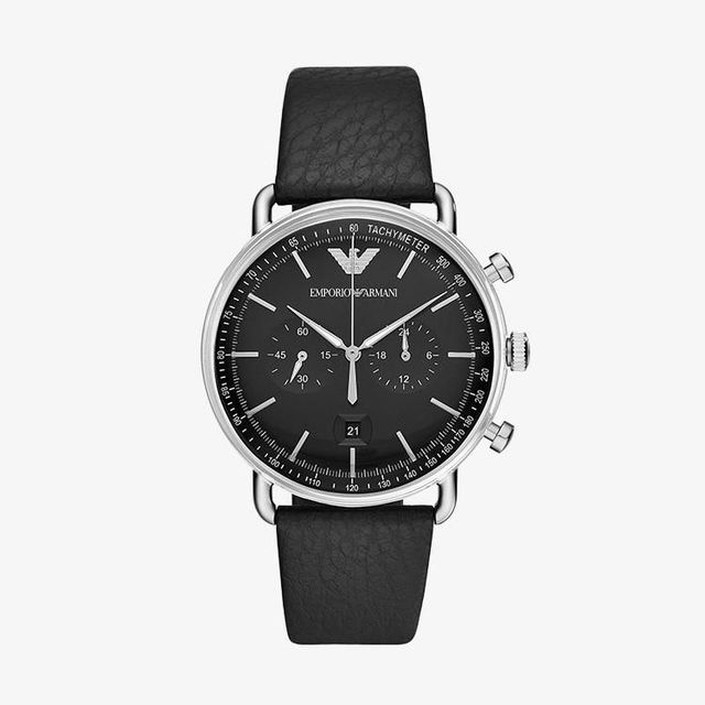 EMPORIO ARMANI นาฬิกาข้อมือผู้ชาย รุ่น AR11143 Chronograph Black Leather