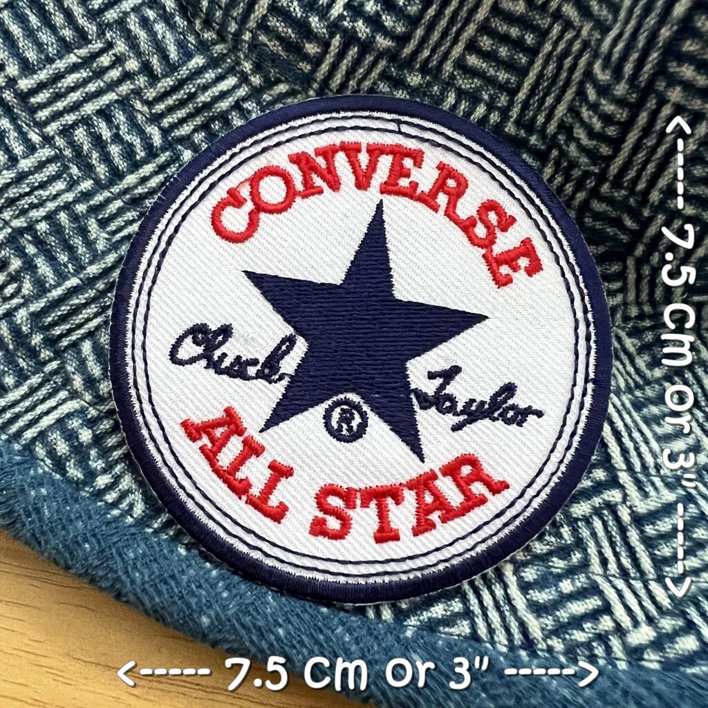 Converse All Star ตัวรีดติดเสื้อ อาร์มรีด อาร์มปัก ตกแต่งเสื้อผ้า หมวก กระเป๋า แจ๊คเก็ตยีนส์ Badge E
