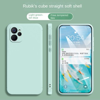 Realme 10T 2023 realme 10 Pro+ Plus 5G ซิลิโคนเหลว ขอบตรง เคสโทรศัพท์ สีแคนดี้ ซิลิโคน TPU เคสด้านหลัง