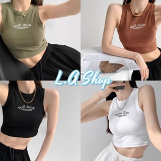 L.A Shop พร้อมส่ง  เสื้อกล้ามครอปไหมพรม ผ้านิ่มใส่สบายดีเทลผ้าร่อง ปักตัวอักษร "M2312"