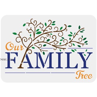 1pc  Family Tree Stencil 29.7x21cm Reusable Tree Stencil Tree with Text Our Family Drawing Stencil Life Tree Stencil Tree Branches Stencil for Painting on Wall Furniture Wood