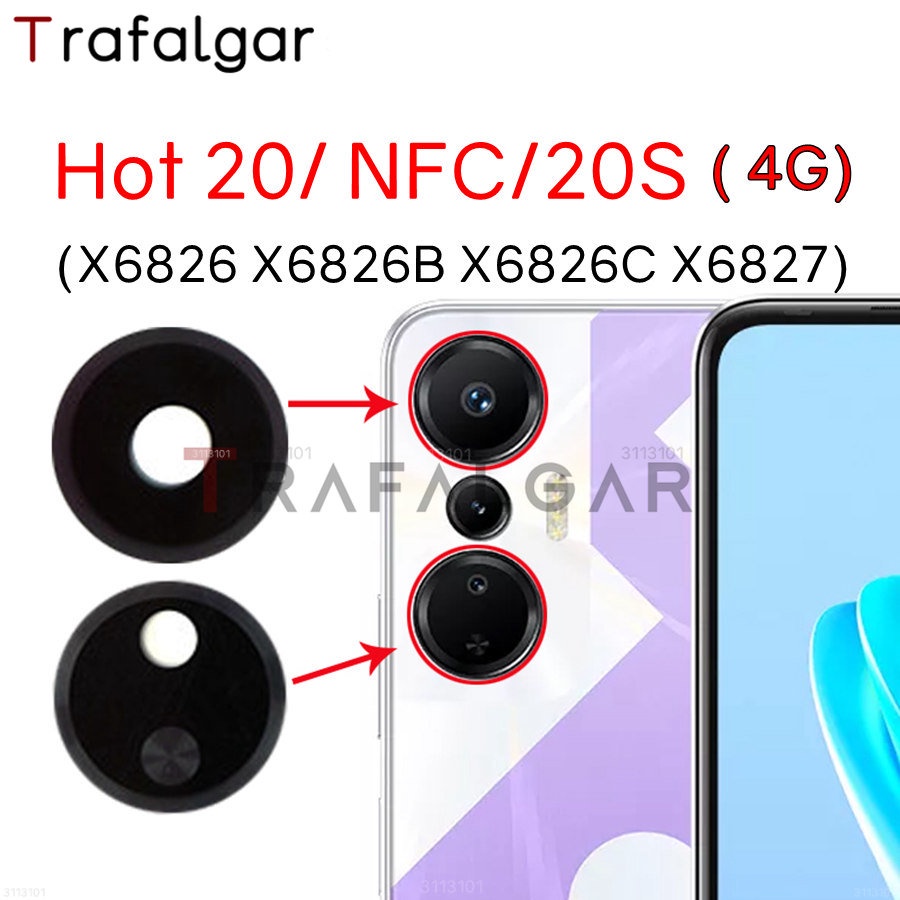 เลนส์กระจกกล้องหลัง แบบเปลี่ยน สําหรับ Infinix Hot 20 NFC 20S X6826 X6826B X6826C X6827