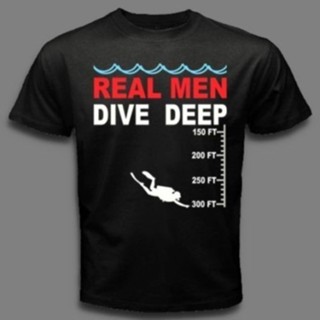 REAL MEN DIVE DEEP scuba diver down flag Diving Black Men T-shirt