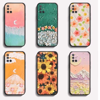 เคส Samsung A71 A73 A80 A8 Star A8 Plus 2018 เคสโทรศัพท์ กราฟฟิตี้ มือถือ นิ่ม ดอกไม้ สวยงาม สีชมพู สีม่วง ฝาครอบดอกไม้