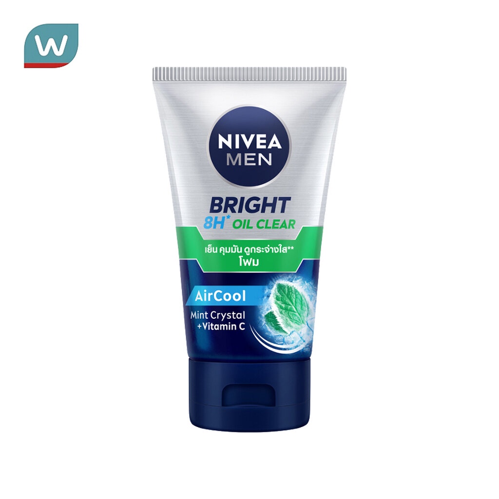 Nivea นีเวีย เมน ไบรท์ ออยล์ เคลียร์ เฟช โฟม 100 กรัม โฟมล้างหน้า ผิวมัน รูขุมขนกว้าง