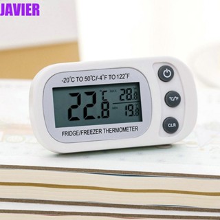 Javier เครื่องวัดอุณหภูมิแม่เหล็กหน้าจอ Lcd กันน้ําสําหรับติดตู้เย็นแบบพกพา