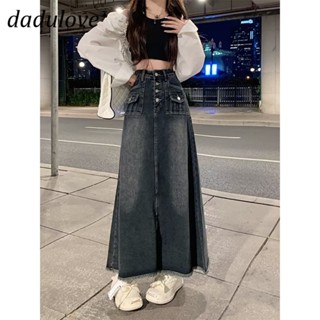 DaDulove💕 New American Style High Waist Skirt Multi-pocket Loose Denim Skirt WOMENS Niche Long Skirt