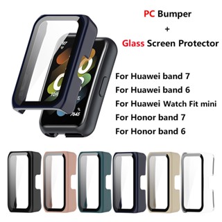 เคสกระจก PC กันรอยหน้าจอ สําหรับ Huawei Band 7 6 Huawei Watch Fit mini Honor Band 7 6