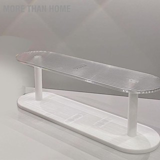  More than Home ชั้นวางจอแสดงผลรูปสีขาวใสความจุขนาดใหญ่ชั้นวางผลิตภัณฑ์ดูแลผิวพลาสติกแท่นวางเครื่องสำอาง