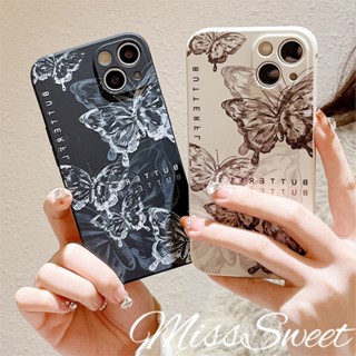 เคสป้องกันโทรศัพท์มือถือ TPU แบบนิ่ม ลายผีเสื้อ สําหรับ iPhone 15 14 13 12 11 Pro Max X XR Xs Max 8 7 6 6s Plus SE 2020 50