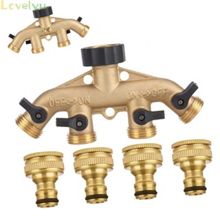 ⭐ Hot Sale ⭐4 Way Solid Brass Hose Splitter Connector With Shut Off Valves 3/4inch