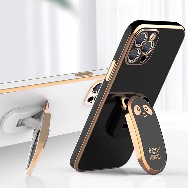 สำหรับ OPPO Reno 5 6 7 8 10 11 11F 12 12F 8T 7Z 8Z 13 13F 14 14F Reno14 Reno13 Reno7 Reno8 Reno11 Reno12 Reno13 F T Z Find X3 X5 X6 X7 X8 Pro Ultra  การ์ตูนหมีขาตั้ง ขาตั้งโทรศัพท์แบบนิ่มฝาหลัง
