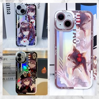 Genshin Impact Compatible with iPhone 13 Apple 14 Laser Case Hu Tao Angel Eyes Clear Full Wrap Phone Case Soft Case เคสโทรศัพท์มือถือแบบนิ่ม ใส