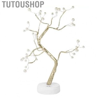 Tutoushop Bonsai Table Tree Lamp  Exquisite Pearl Bonsai Table Tree Lamp 36LEDs  for Bedroom for Christmas