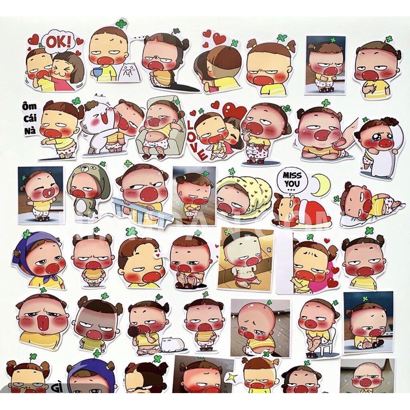 Combo 30-60 Quynh aka สติ๊กเกอร์กันน้ําไหมกดรูปลอก /Quynh aka สติ๊กเกอร์