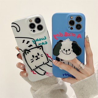 Huiwanju เคสโทรศัพท์มือถือ ซิลิโคน กันกระแทก ลายการ์ตูนแมว สําหรับ iP14pro max ip13 12 11 Plus 13 Promax