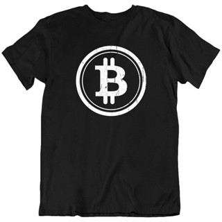 [S-5XL] เสื้อยืดคอกลม แฟชั่นขนาดใหญ่ Crossfit ผู้ชาย Bitcoin สกุลเงินสด Bitcoin กระเป๋าสตางค์โลโก้เงินสด Bitcoin ดิจิตอล