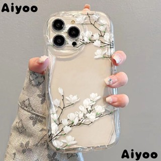 ✅เคสโทรศัพท์มือถือ สําหรับ Appleเคสโทรศัพท์มือถือแบบนิ่ม ใส กันกระแทก ลายดอกซากุระ สีครีม สําหรับ Iphone 12 14xs7 13 11 8p BHRL