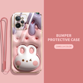 เคสโทรศัพท์มือถือ ลายสัตว์ และพืชน่ารัก 3D พร้อมสายคล้อง สําหรับ OPPO Realme C31 4G