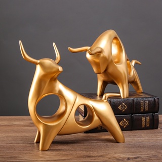 ตุ๊กตาเรซิ่น รูป Niu Lucky Taurus แบบสร้างสรรค์ สําหรับตกแต่งบ้าน ห้องนั่งเล่น ตู้ทีวี ออฟฟิศ