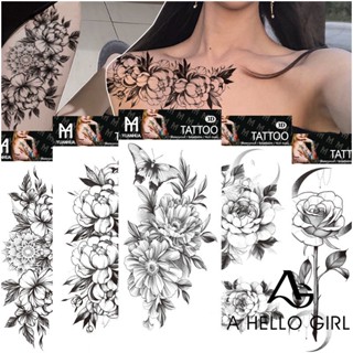 A HELLO GIRL Suhua สติกเกอร์รอยสัก ลายดอกกุหลาบ กันน้ํา เหมือนจริง เครื่องประดับ สําหรับเด็กผู้หญิง