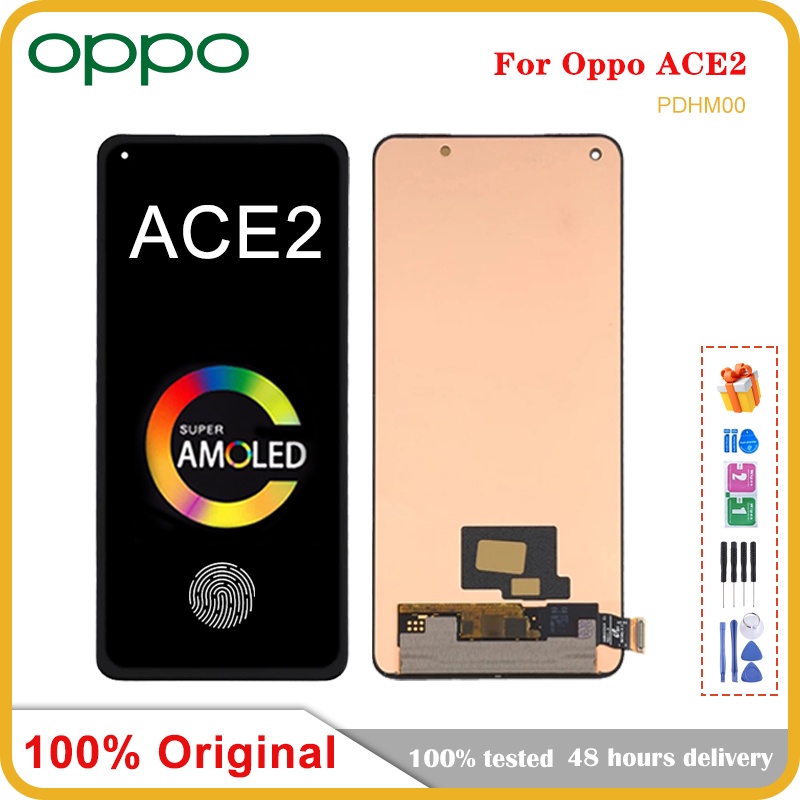 6.55 "AMOLED สําหรับ Oppo Reno ACE2 Ace 2 จอแสดงผล LCD กรอบ Touch Screen Digitizer Assembly สําหรับ 