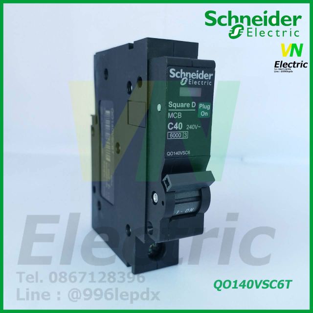 เบรกเกอร์ เซอร์กิตเบรกเกอร์ ลูกย่อย  Schneider 1 Pole 40A-63A Circuit Breaker 1 Pole 40A-63A QO140-1