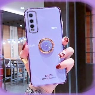 เคสโทรศัพท์มือถือ ซิลิโคน กันกระแทก พร้อมแหวนคล้อง ลายนาฬิกา สําหรับ VIVO V2026 V2027 V2028 V2029 V2032 V2022 V2023 V2024 V2025 V2030 V2031 V2035 V2036