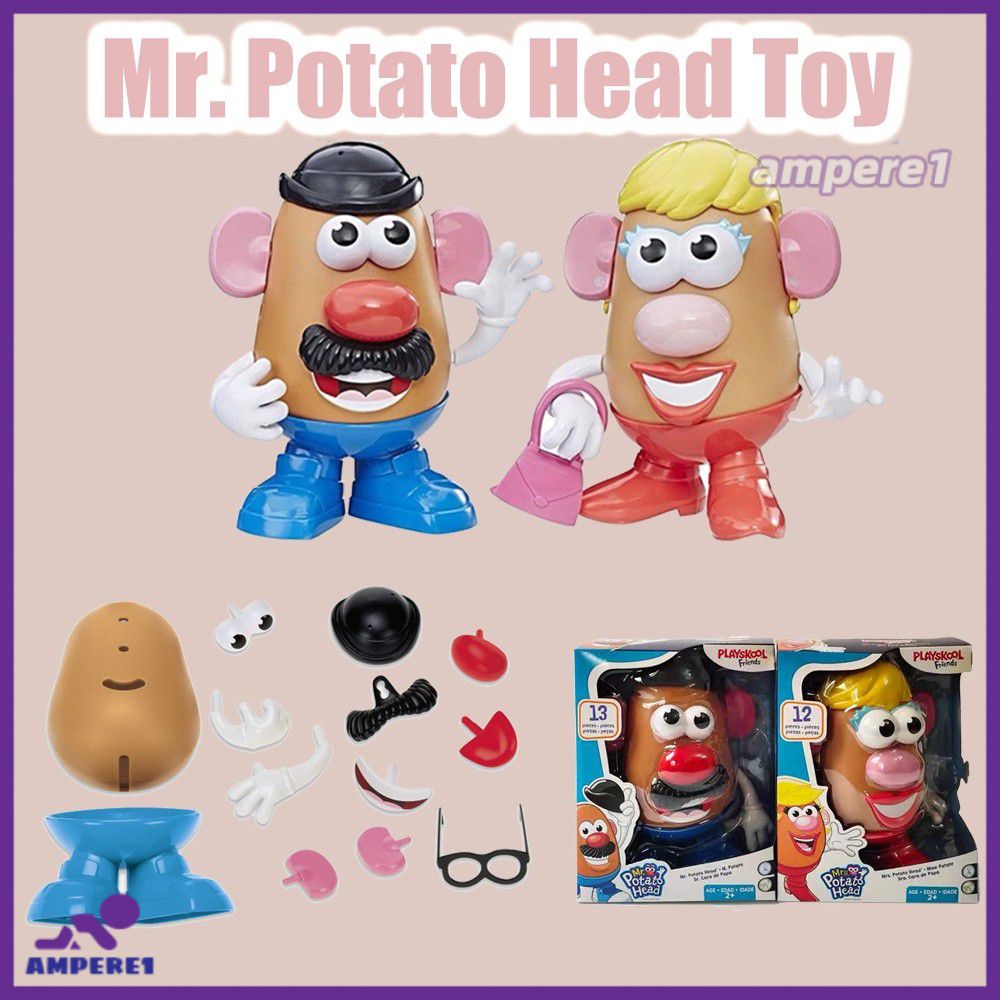Playskool Mr/mrs Potato Head Silly กระเป๋าเดินทางอะไหล่และชิ้นของเล่นเด็กวัยหัดเดินสำหรับเด็ก-AME1