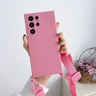 【With a lanyard】For Samsung Galaxy S21Ultra s21FE s21plus S21 Skin-friendly Phone Case for samsung s21+ A52 Oblique span type Back Cover