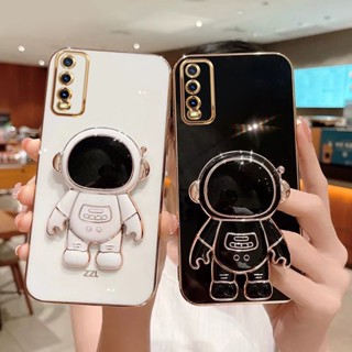 เคสโทรศัพท์มือถือแบบนิ่ม TPU กันกระแทก ลายนักบินอวกาศ พร้อมที่ตั้งวาง หรูหรา สําหรับ VIVO Y20 Y20i Y20s G Y21 Y21s Y21t Y22s Y30 Y30i Y31 2021 Y33s Y35