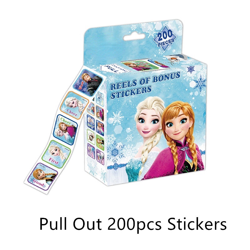 สติกเกอร์ ลายการ์ตูนดิสนีย์เจ้าหญิง Frozen Sofia สําหรับติดตกแต่งกล่อง 200 แผ่น ต่อกล่อง