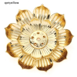 Qetyellow ฐานวางธูป รูปดอกบัว สีทอง