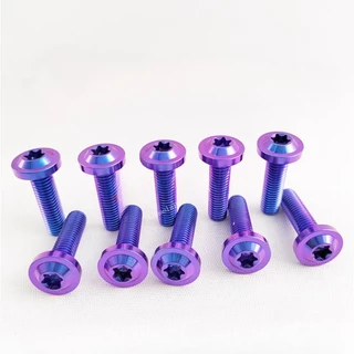 สกรูไทเทเนียม M6 TC4/GR5 M6X10 มม.-45 มม. สีม่วง สีฟ้า สําหรับรถจักรยานยนต์
