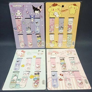 Sanrio ที่คั่นหนังสือแม่เหล็ก ลาย Mymelody Kuromi Cinnamoroll น่ารัก เครื่องเขียน สําหรับโรงเรียน สํานักงาน ของขวัญวันเด็ก 6 ชิ้น